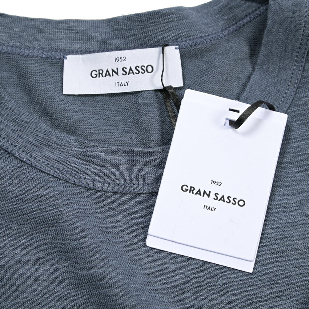 GRAN SASSO リネン100% クルーネック長袖Tシャツ