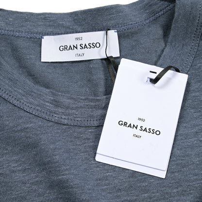 GRAN SASSO リネン100% クルーネック長袖Tシャツ
