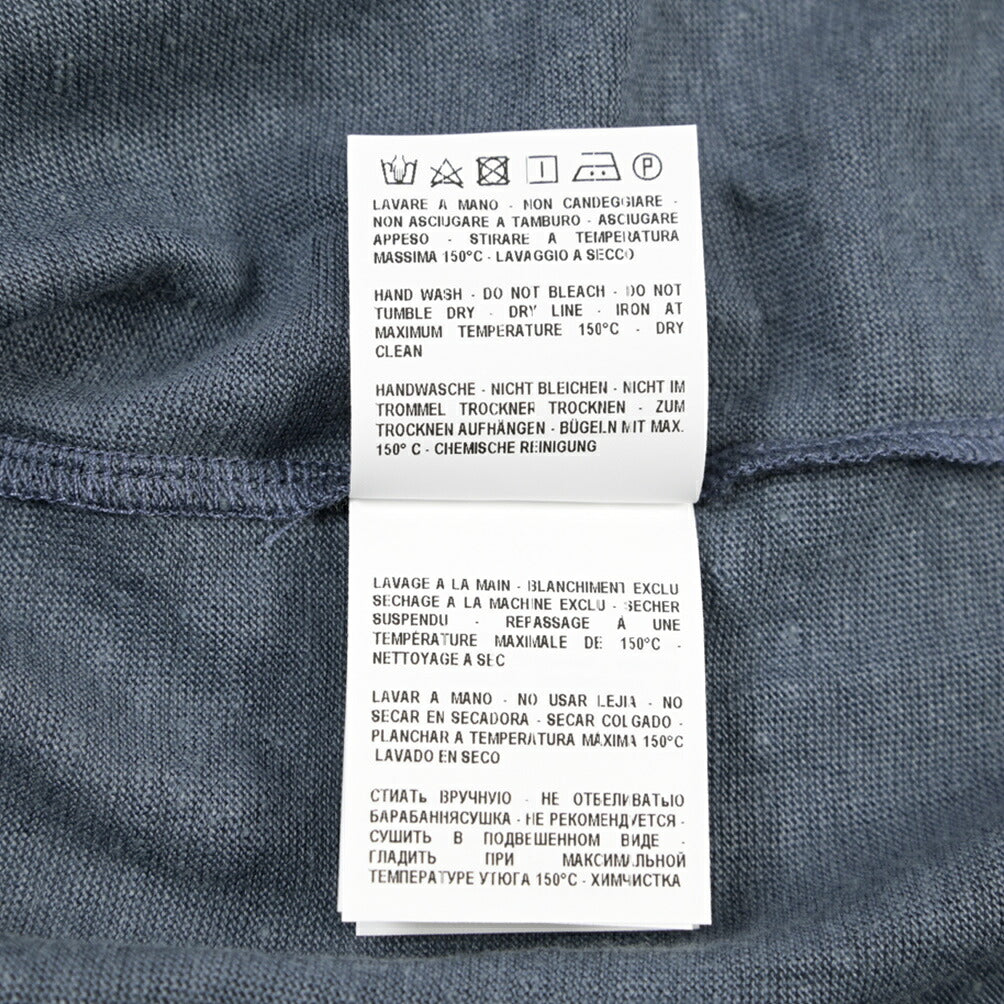 GRAN SASSO リネン100% クルーネック長袖Tシャツ