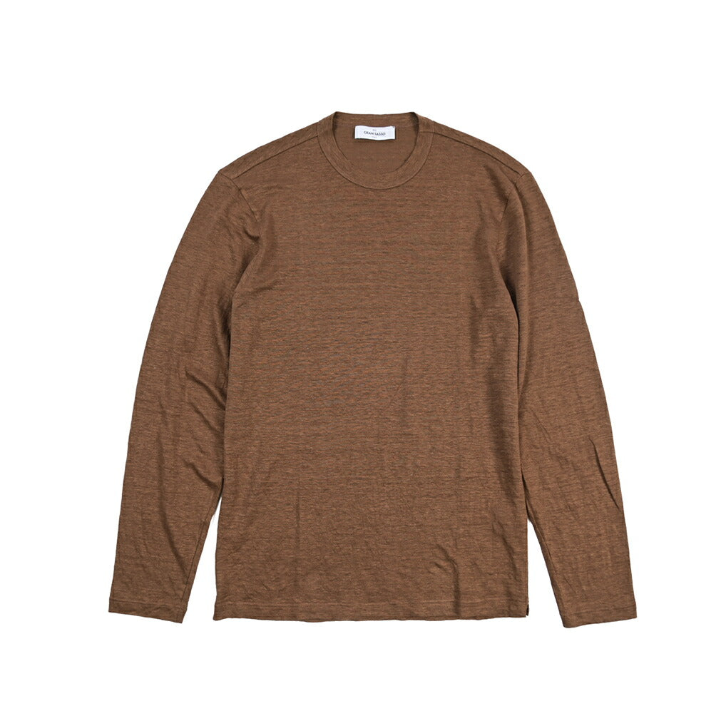 GRAN SASSO リネン100% クルーネック長袖Tシャツ