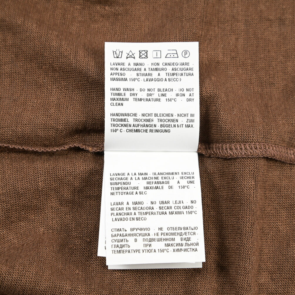 GRAN SASSO リネン100% クルーネック長袖Tシャツ