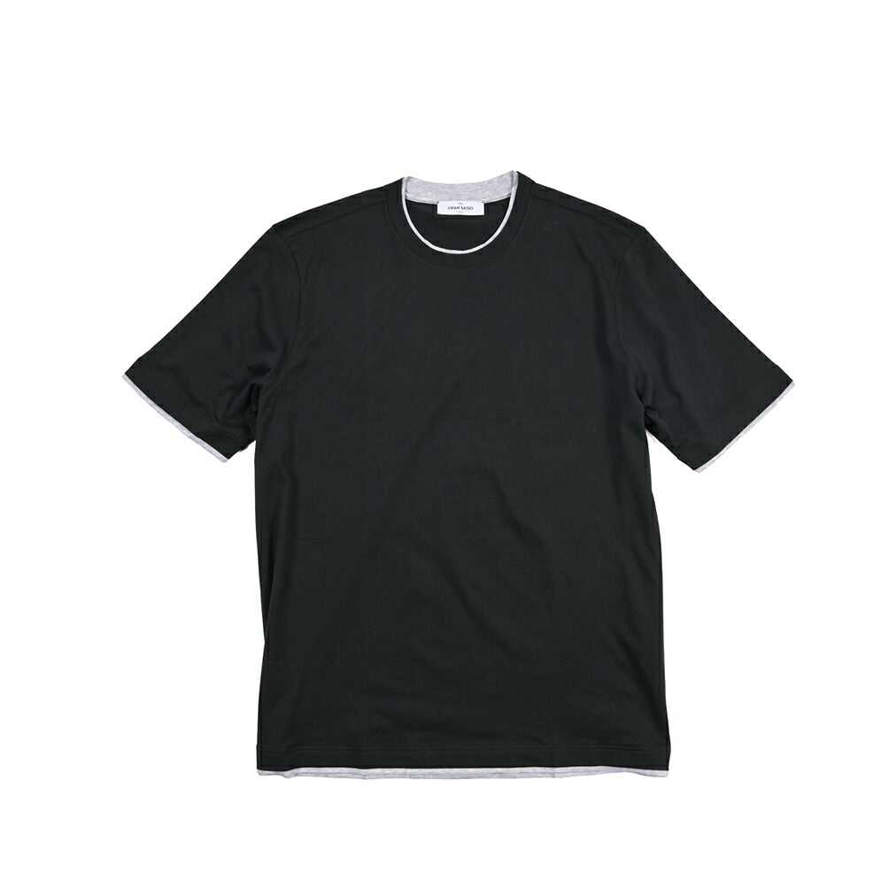 GRAN SASSO コットン100% クルーネック半袖Tシャツ