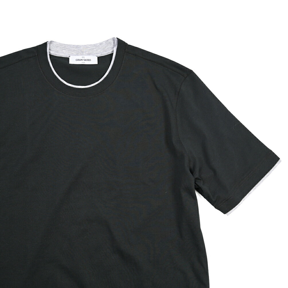 GRAN SASSO コットン100% クルーネック半袖Tシャツ