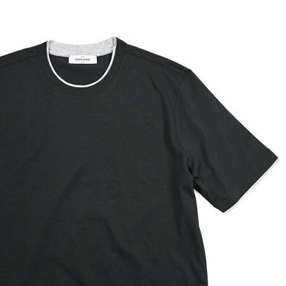 GRAN SASSO コットン100% クルーネック半袖Tシャツ