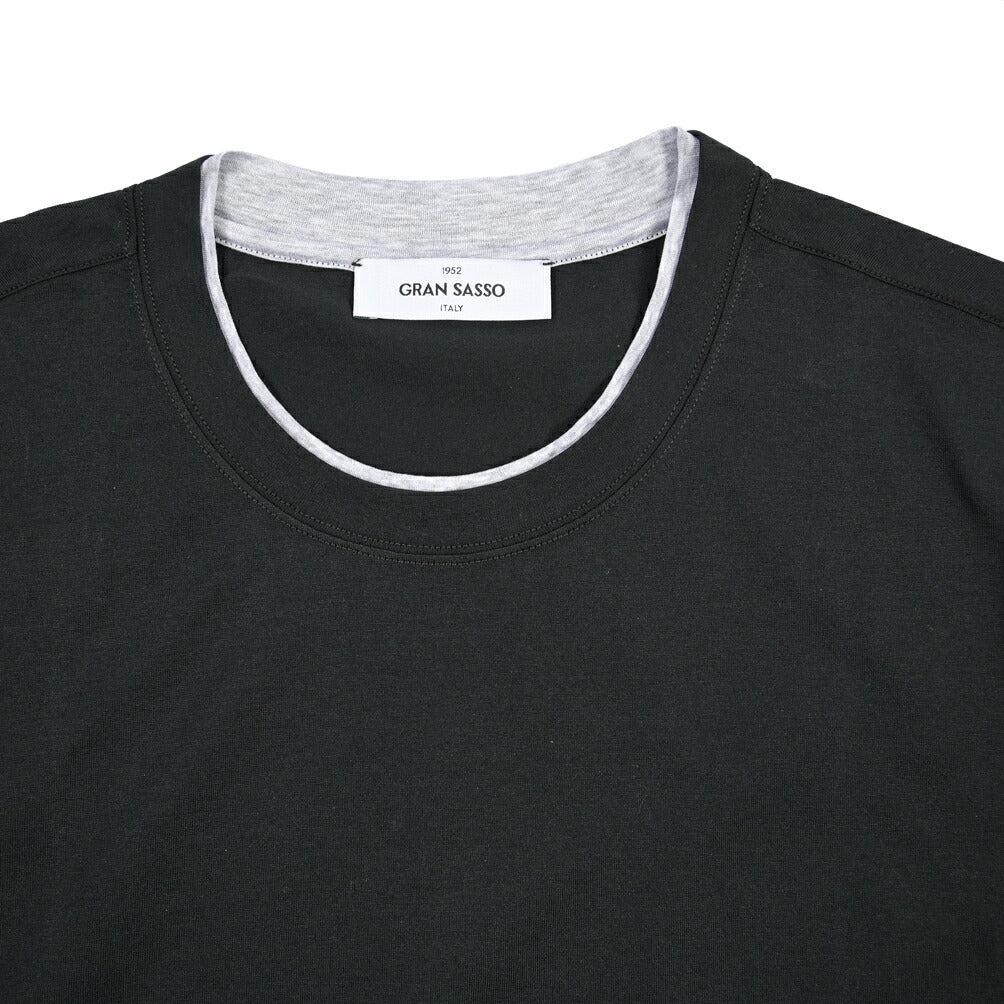 GRAN SASSO コットン100% クルーネック半袖Tシャツ
