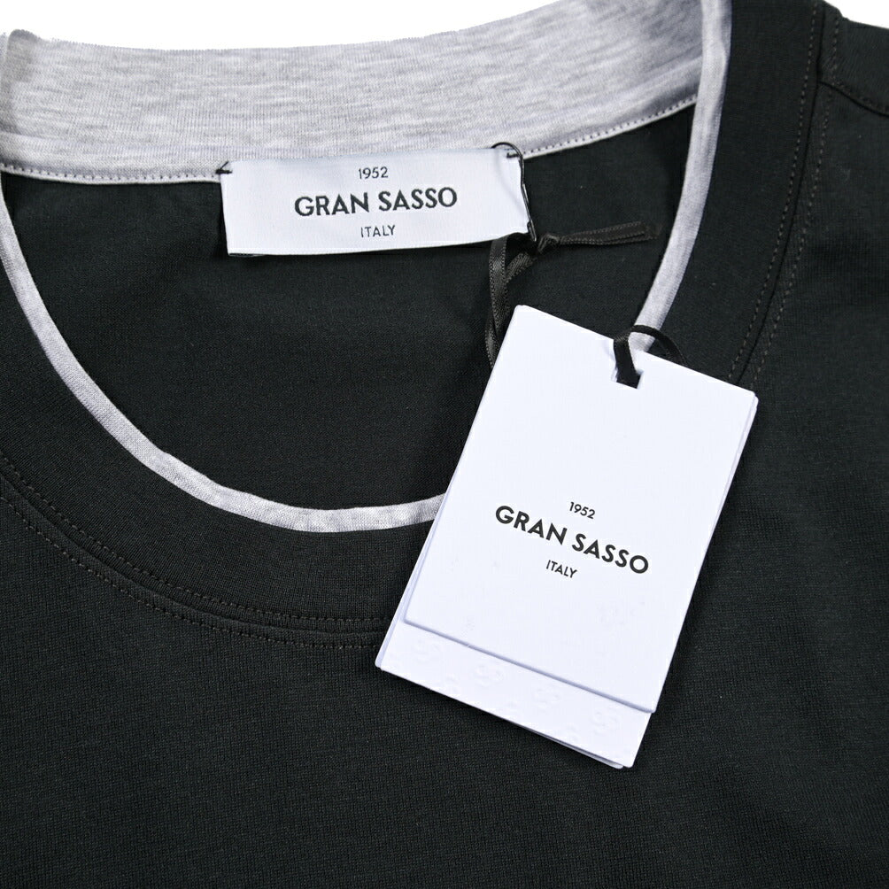 GRAN SASSO コットン100% クルーネック半袖Tシャツ
