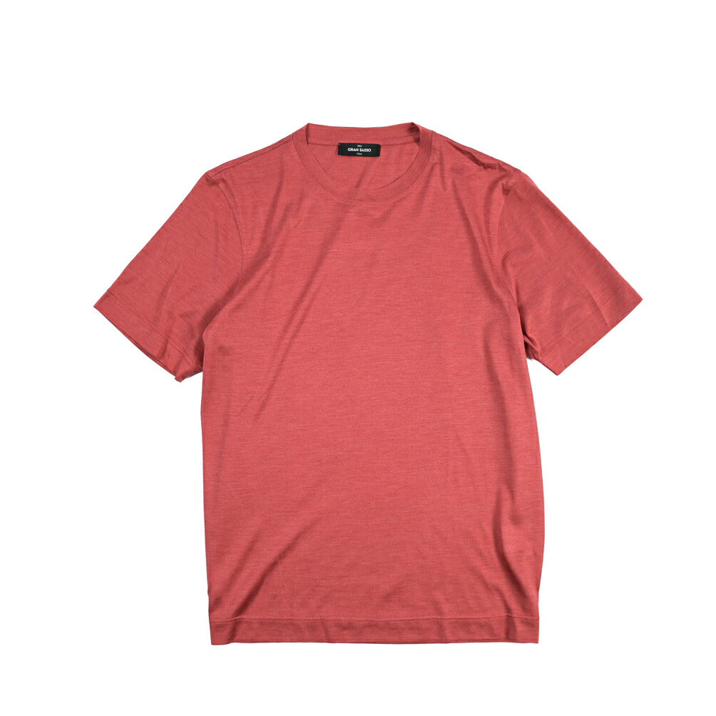 GRAN SASSO シルク100% クルーネック半袖Tシャツ