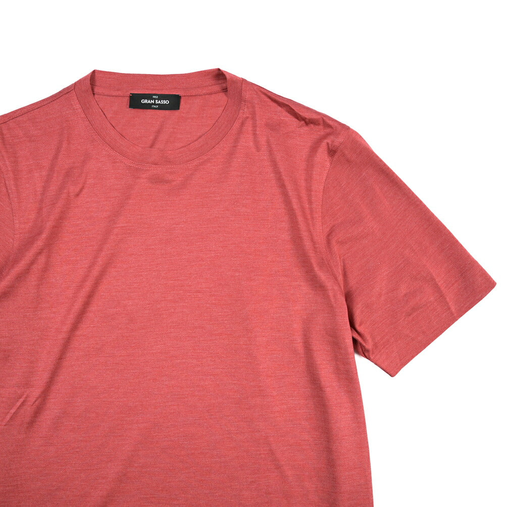 GRAN SASSO シルク100% クルーネック半袖Tシャツ