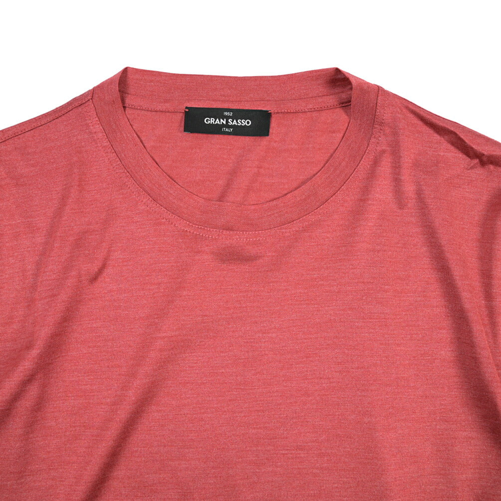 GRAN SASSO シルク100% クルーネック半袖Tシャツ