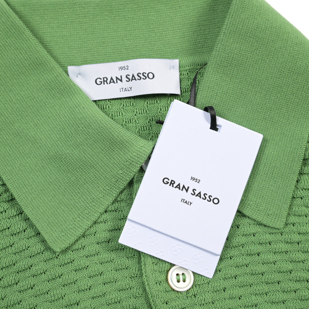 GRAN SASSO コットン100% 半袖ニットポロシャツ