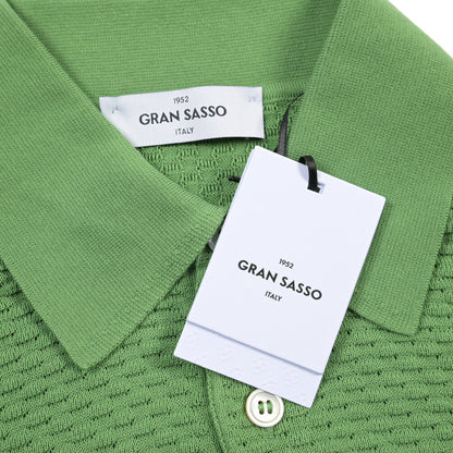 GRAN SASSO コットン100% 半袖ニットポロシャツ