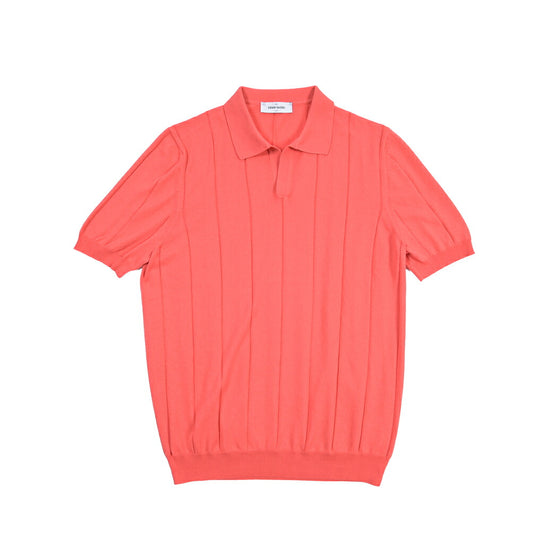 GRAN SASSO コットン100% スキッパーカラー半袖ニットポロシャツ