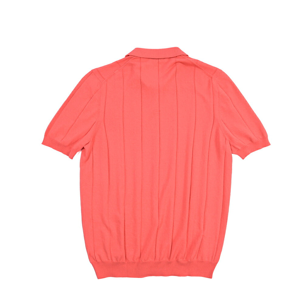 GRAN SASSO コットン100% スキッパーカラー半袖ニットポロシャツ