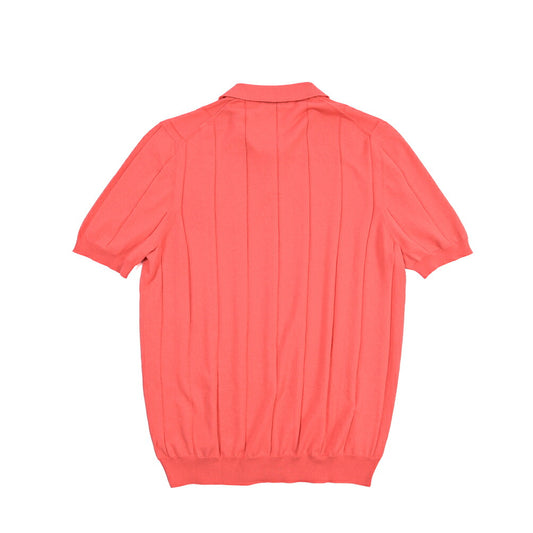 GRAN SASSO コットン100% スキッパーカラー半袖ニットポロシャツ