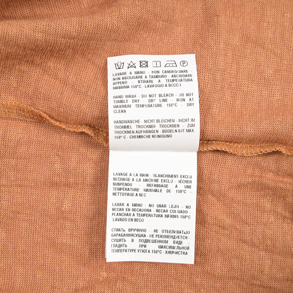 GRAN SASSO “LINO” リネン100% スキッパーカラー半袖ニットポロシャツ