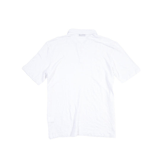 GRAN SASSO リネン100% スキッパーカラー半袖ニットポロシャツ