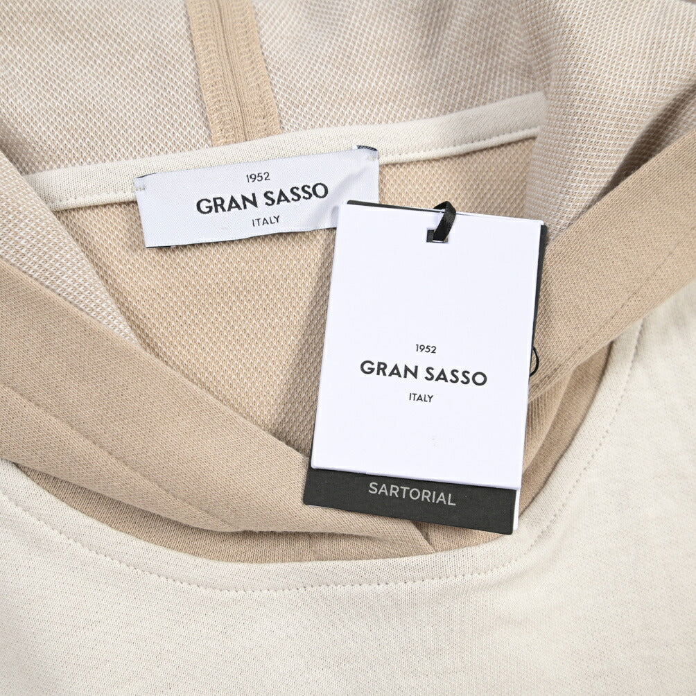 GRAN SASSO コットン 半袖プルオーバーフーディー