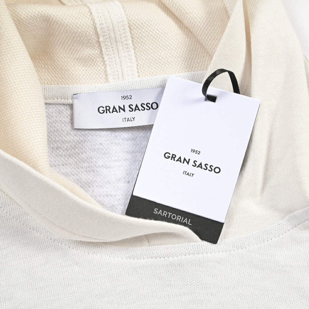 GRAN SASSO コットン 半袖フーディースウェットシャツ