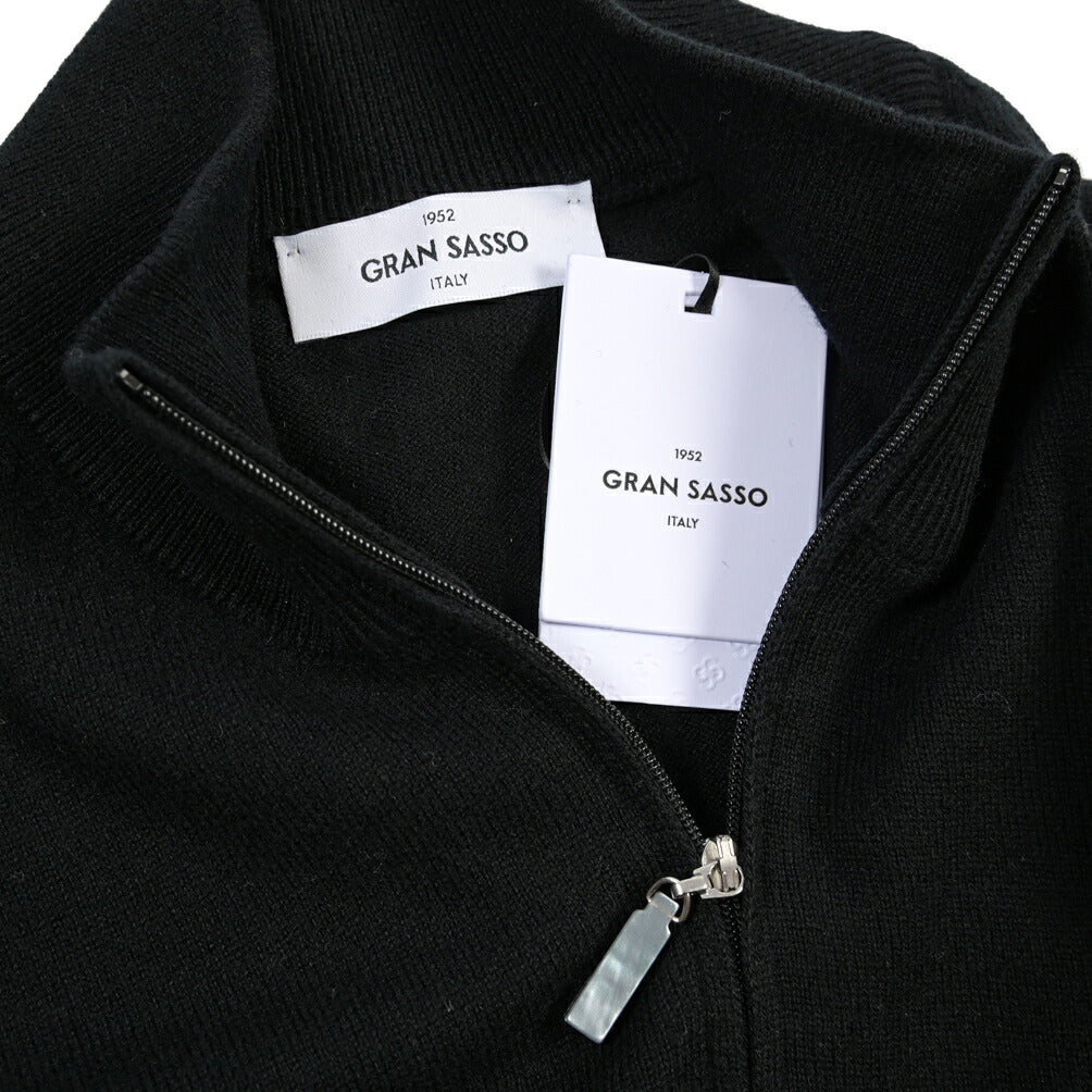 GRAN SASSO カシミヤ100% ハーフジップハイゲージニットセーター