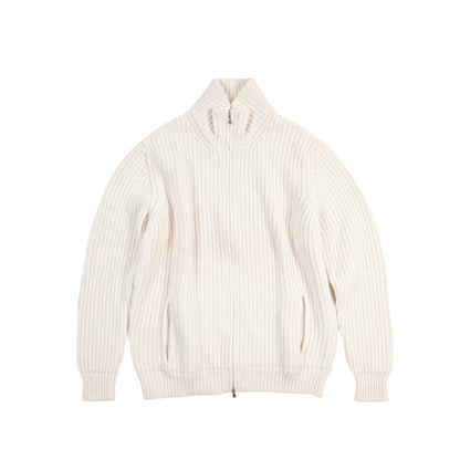 GRAN SASSO カシミヤ100% スタンドカラージップアップローゲージニットセーター