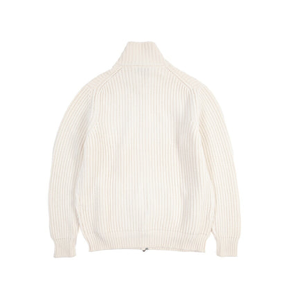 GRAN SASSO カシミヤ100% スタンドカラージップアップローゲージニットセーター