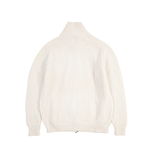 GRAN SASSO カシミヤ100% スタンドカラージップアップローゲージニットセーター