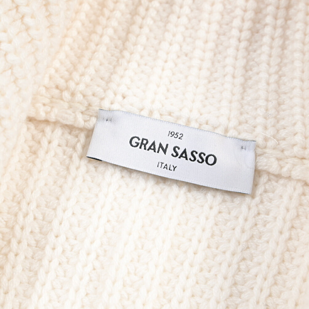 GRAN SASSO カシミヤ100% スタンドカラージップアップローゲージニットセーター