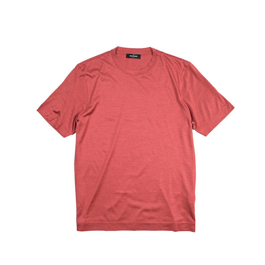 GRAN SASSO シルク100% クルーネック半袖Tシャツ