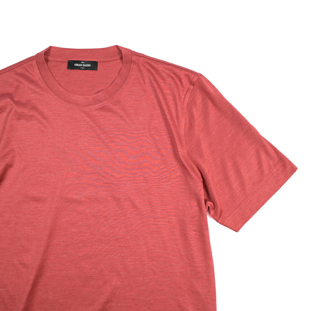 GRAN SASSO シルク100% クルーネック半袖Tシャツ