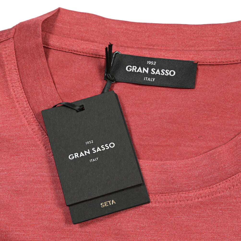 GRAN SASSO シルク100% クルーネック半袖Tシャツ