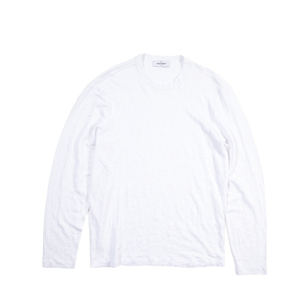 GRAN SASSO リネン100% クルーネック長袖Tシャツ