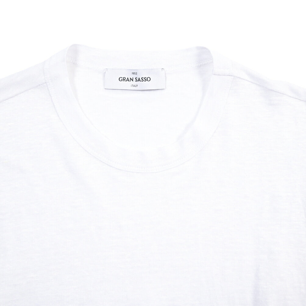 GRAN SASSO リネン100% クルーネック長袖Tシャツ