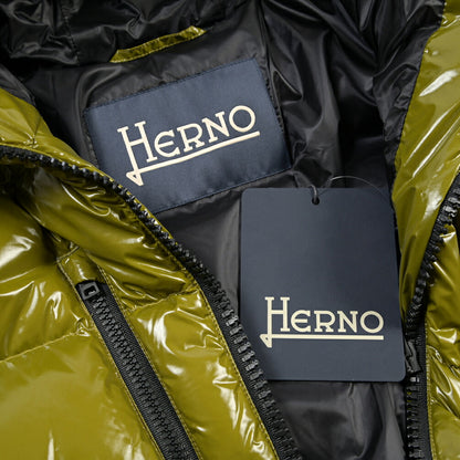 HERNO 撥水ナイロン100% フード付きシャイニーダウンジャケット