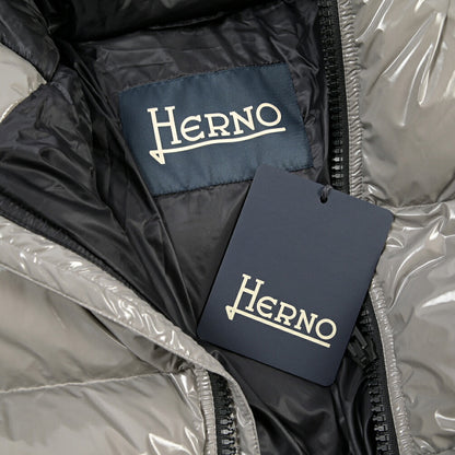 HERNO 撥水ナイロン100% フード付きシャイニーダウンジャケット