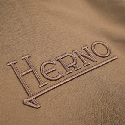 HERNO コットン100% ロゴ刺繍プルオーバーパーカー