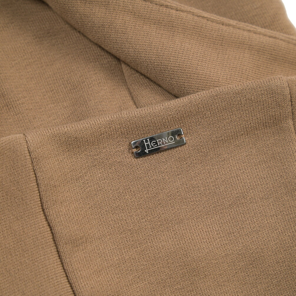 HERNO コットン100% ロゴ刺繍プルオーバーパーカー