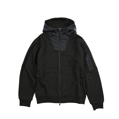 HERNO “Laminar” 異素材コンビ フード付きジップアップブルゾン