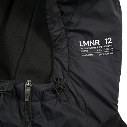 HERNO “Laminar” 異素材コンビ フード付きジップアップブルゾン