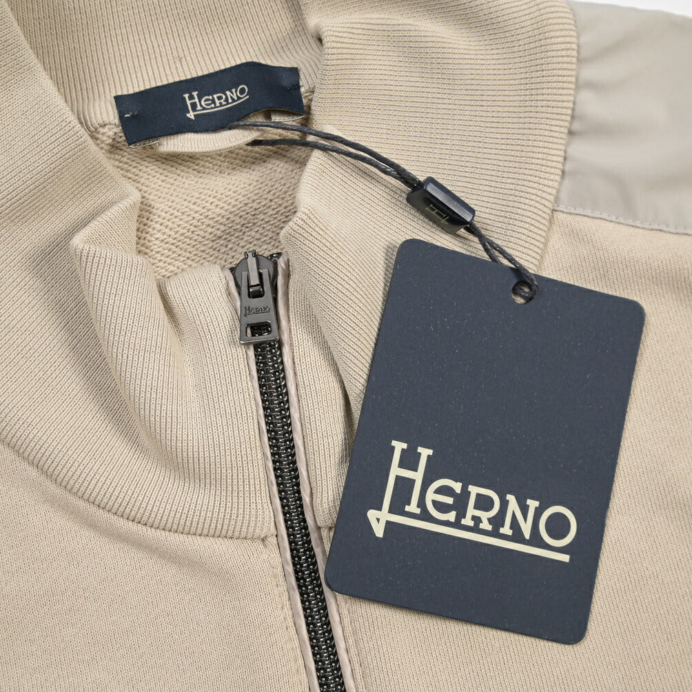 HERNO コットン100% スタンドカラージップアップブルゾン