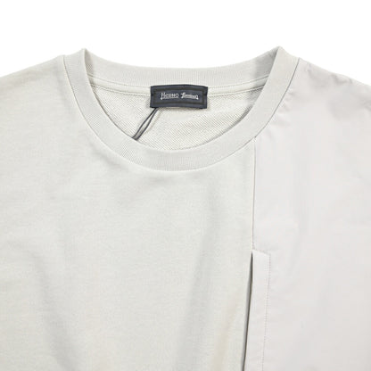 HERNO “Laminar” 異素材コンビ クルーネックスウェットシャツ