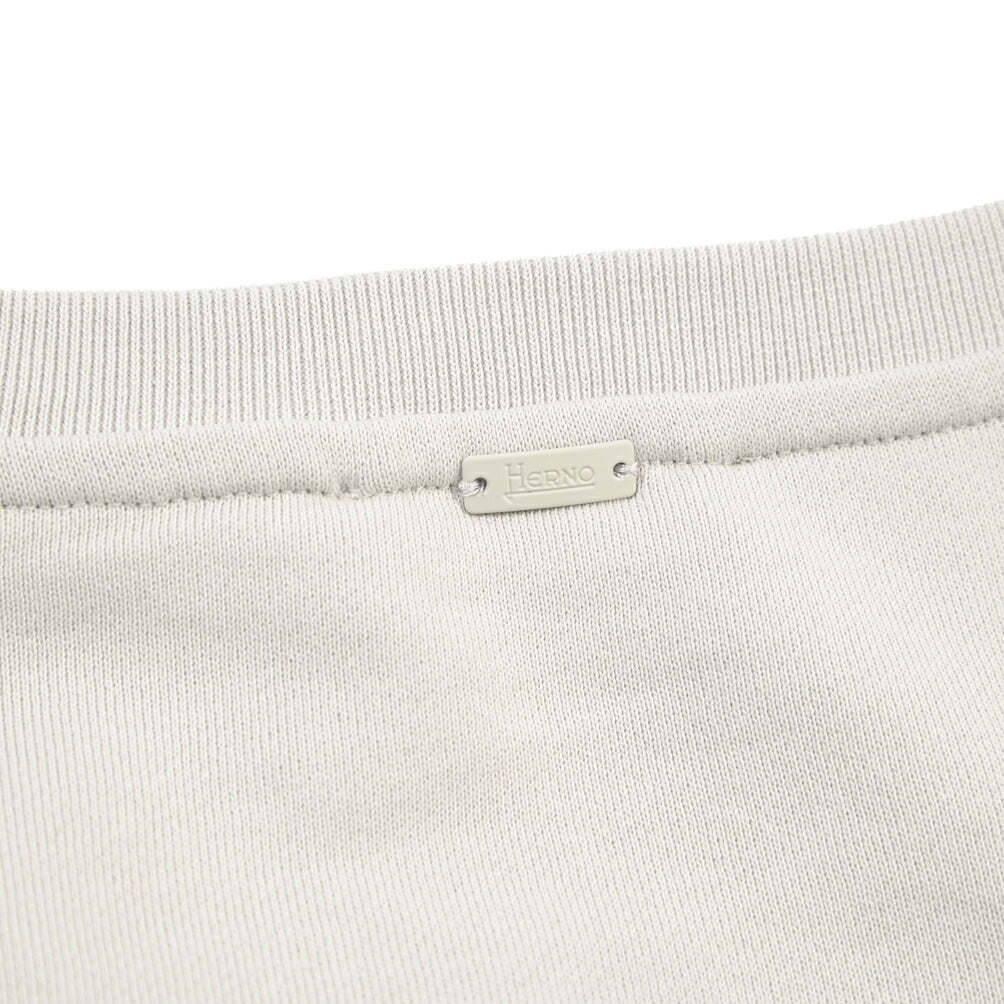 HERNO “Laminar” 異素材コンビ クルーネックスウェットシャツ