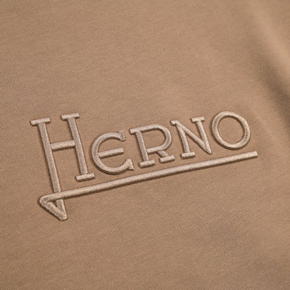 HERNO コットン100% ロゴ刺繍クルーネックスウェットシャツ
