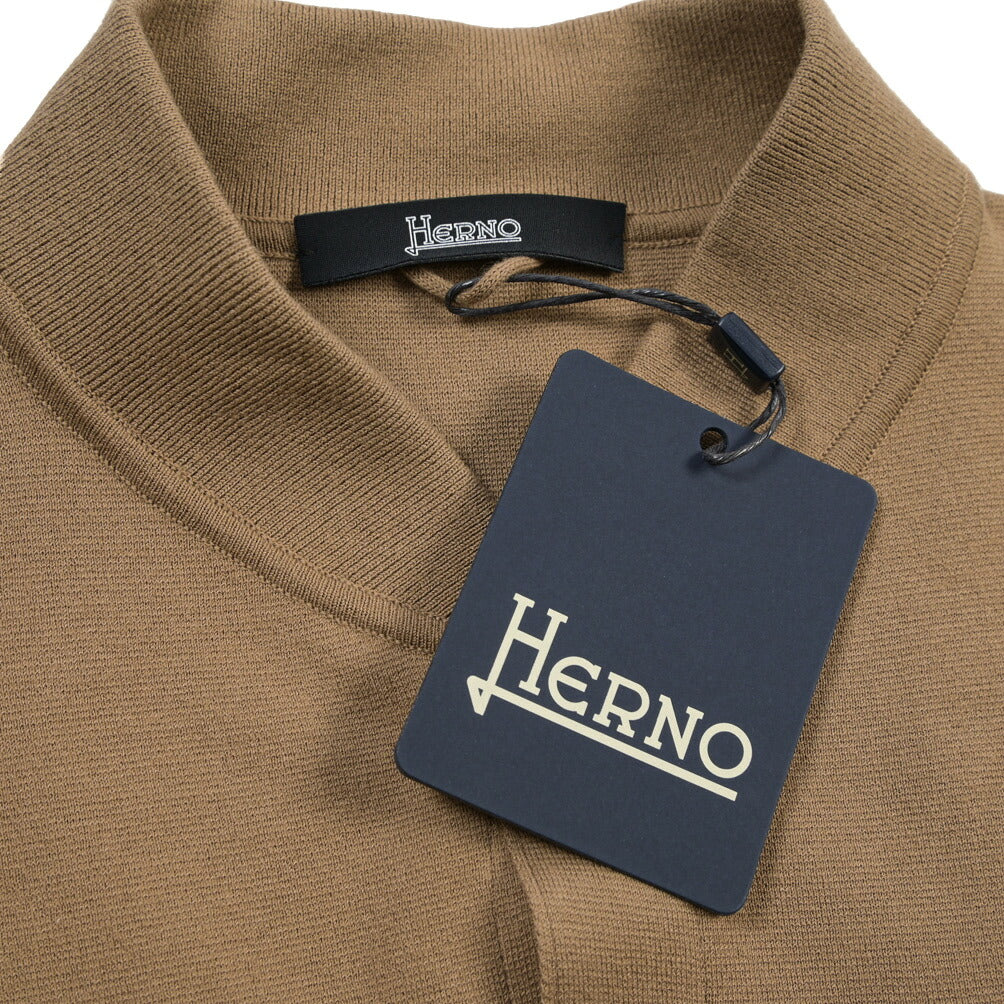 HERNO ポリエステル混コットン ハイゲージニットシャツジャケット