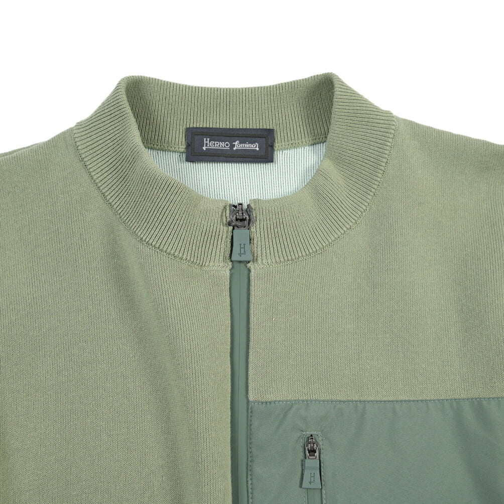 HERNO Laminar コットンニットジップカーディガン