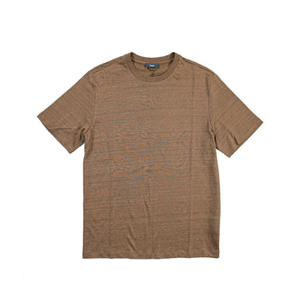 HERNO コットン混リネン 半袖ニットTシャツ
