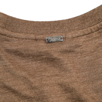 HERNO コットン混リネン 半袖ニットTシャツ