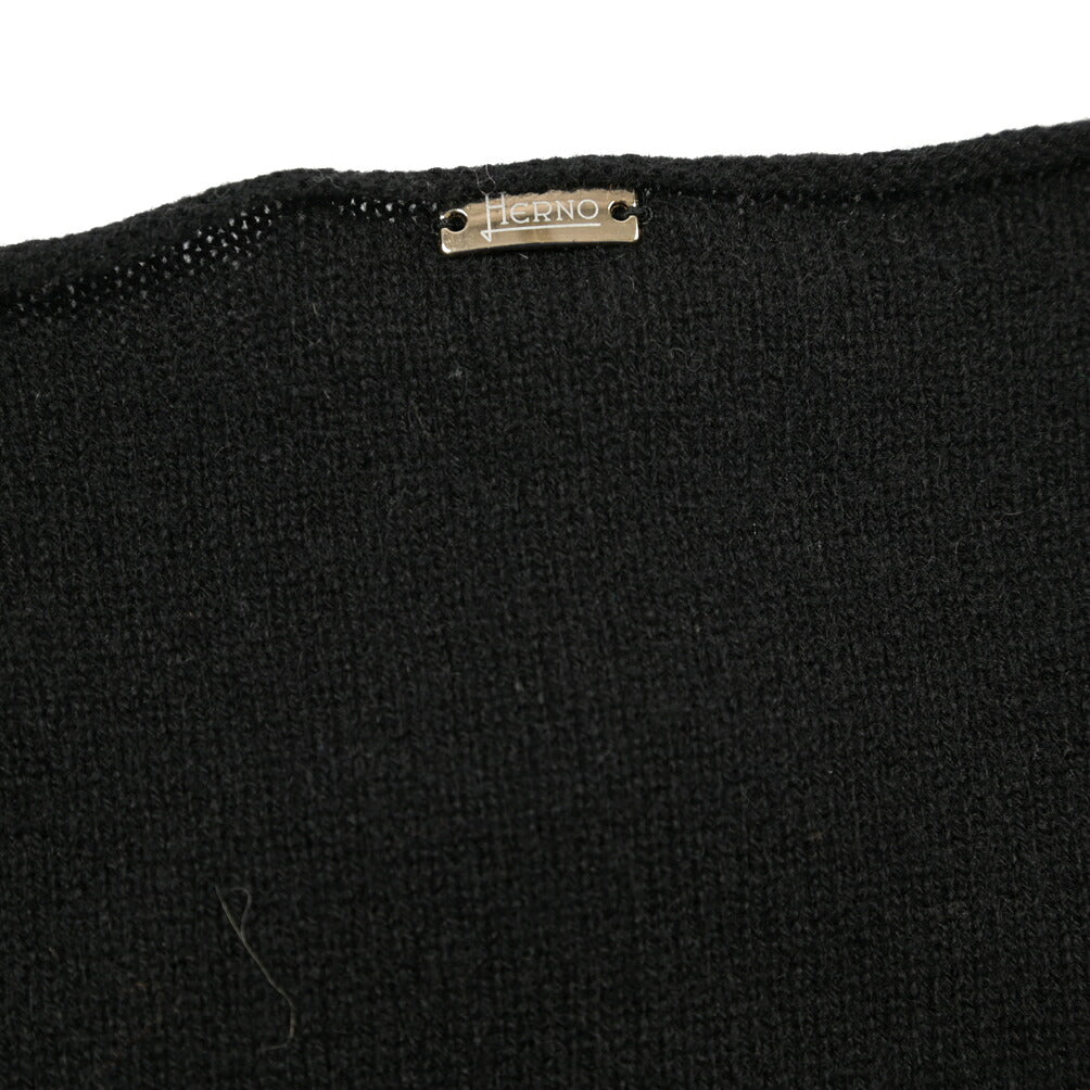 HERNO カシミヤ100% 半袖ニットボートネックTシャツ / レディース