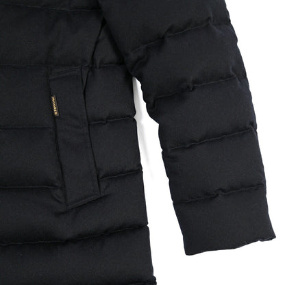 MOORER “ALFIERI-FUR-IL” カシミヤ100% ファー付きスタンドカラーダウンコート