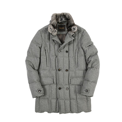 MOORER “MORRIS-CCL” カシミヤ ファー付きスタンドカラーダウンコート