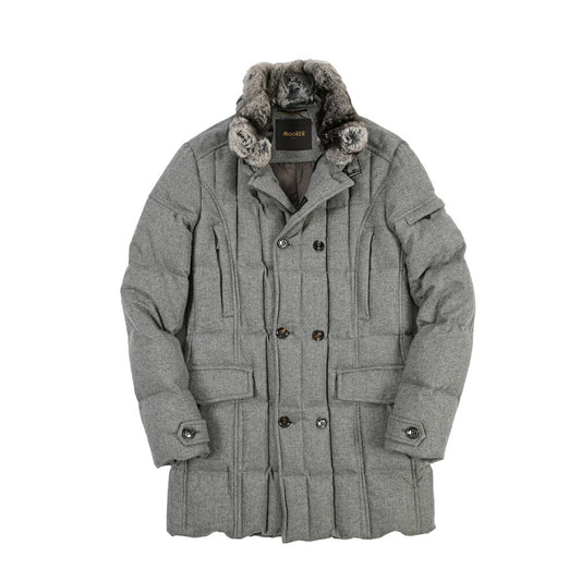 MOORER “MORRIS-CCL” カシミヤ ファー付きスタンドカラーダウンコート